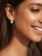 925 Fine Silver Zirconia Teardrop Statement Drop Earrings