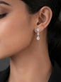 925 Fine Silver Floral Teardrop Drop Earrings