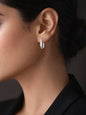 925 Fine Silver Crystal Statement Hoop Earrings