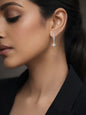 925 Fine Silver Zirconia Star Charm Hoop Drop