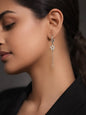 925 Fine Silver Star Chain Drop Earrings