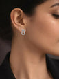 925 Fine Silver Zirconia U Shape Stud Earrings