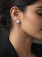 925 Fine Silver Crystal Floral Stud Earrings