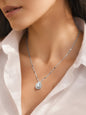 925 Fine Silver Tear Drop Pendant Necklace