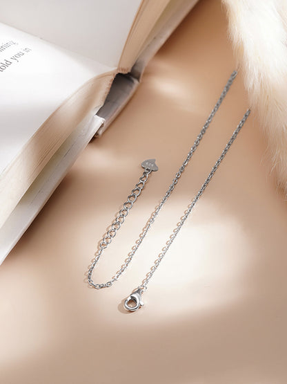 925 Fine Silver Tear Drop Pendant Necklace