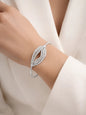 925 Fine Silver Nature Crystal Leaf Bracelet