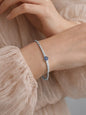 925 Fine Silver Blue Crystal Adjustable Bracelet