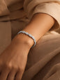 925 Fine Silver Zirconia Link Chain Adjustable Bracelet