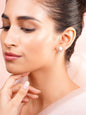 925 Fine Silver Crystal Pearl Swirl Stud Earrings