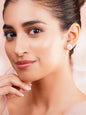 925 Fine Silver Rhodium Plated Floral Stud Earrings