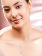 925 Fine Silver Rhodium Plated AD Drop Chain Necklace