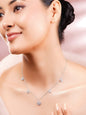 925 Fine Silver Rhodium Plated Crystal Charm Necklace