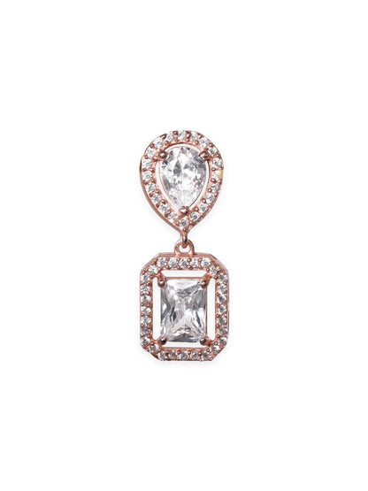 Elegant Squares American Diamond Zirconia Drop Earrings